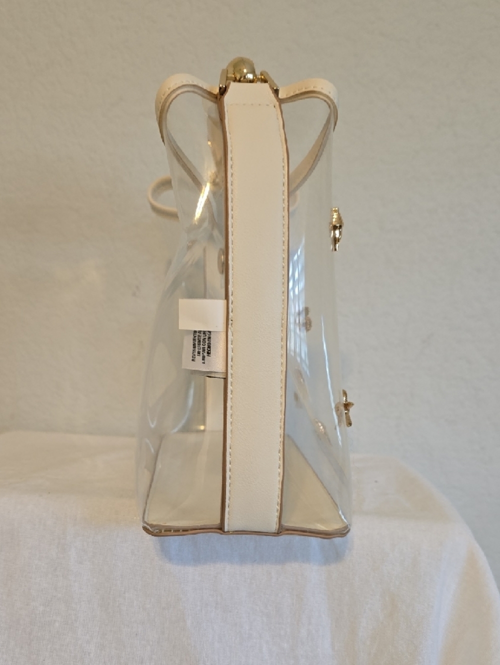 a new day Clear Tote with Gold Shell & Star Accents - Creme Trim - Picture 4 of 13